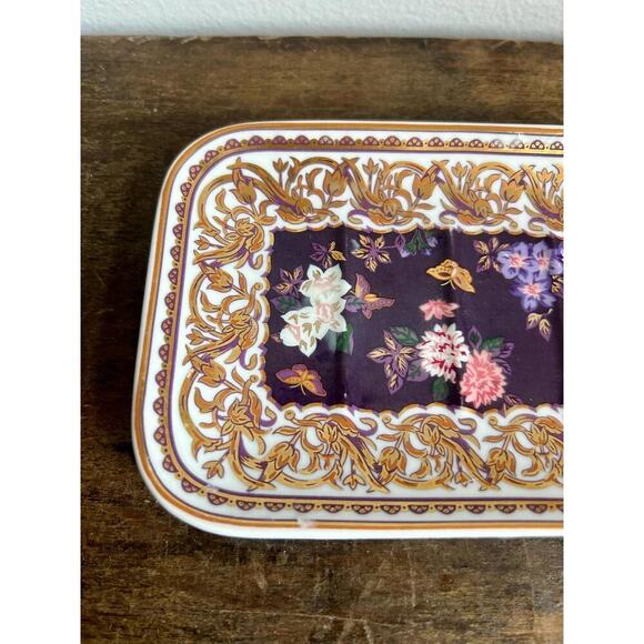Vintage Dainty Japanese Gilt Gold and Floral Soap Dish | Victorian Style - Picture 2 of 4